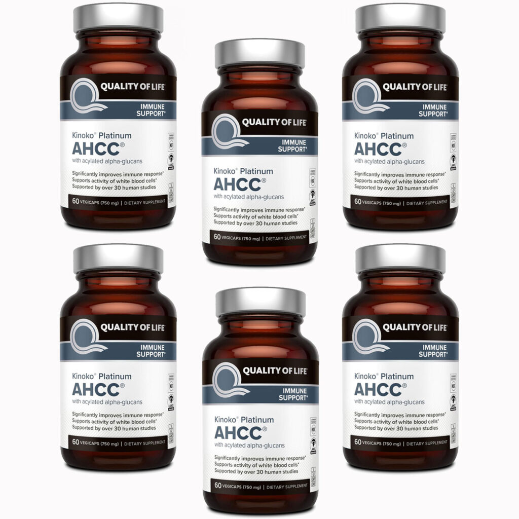 پکیج 6 عددی قرص AHCC کینوکو پلاتینیوم ۷۵۰mg - AHCC Kinoko -بهترین قرص AHCC برای HPV - AHCC قارچ شیتاکه - AHCC آمریکایی - AHCC اورجینال - مکمل تقویت سیستم ایمنی 