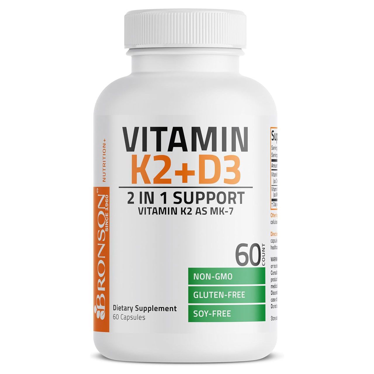 Bronson-Vitamin-K2-(MK7)-with-D3-Supplement-Non-GMO-Formula-5000-IU-Vitamin-D3-&-90-mcg-2 ویتامین D3+K2 برند Branson آمریکایی 60 تایی