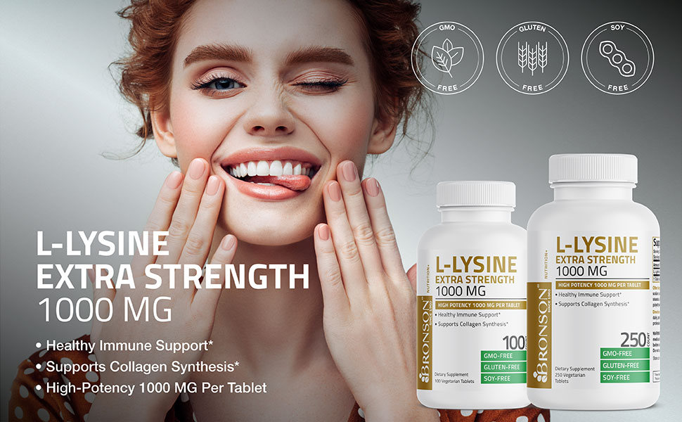 کپسول L-Lysine مدل 1000 میلی گرم برند Bronson 1 کپسول L-Lysine