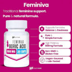 شیاف‌ واژینال Boric acid تعداد 30 تایی 600 میلی گرم مدل Feminiva - Image 3