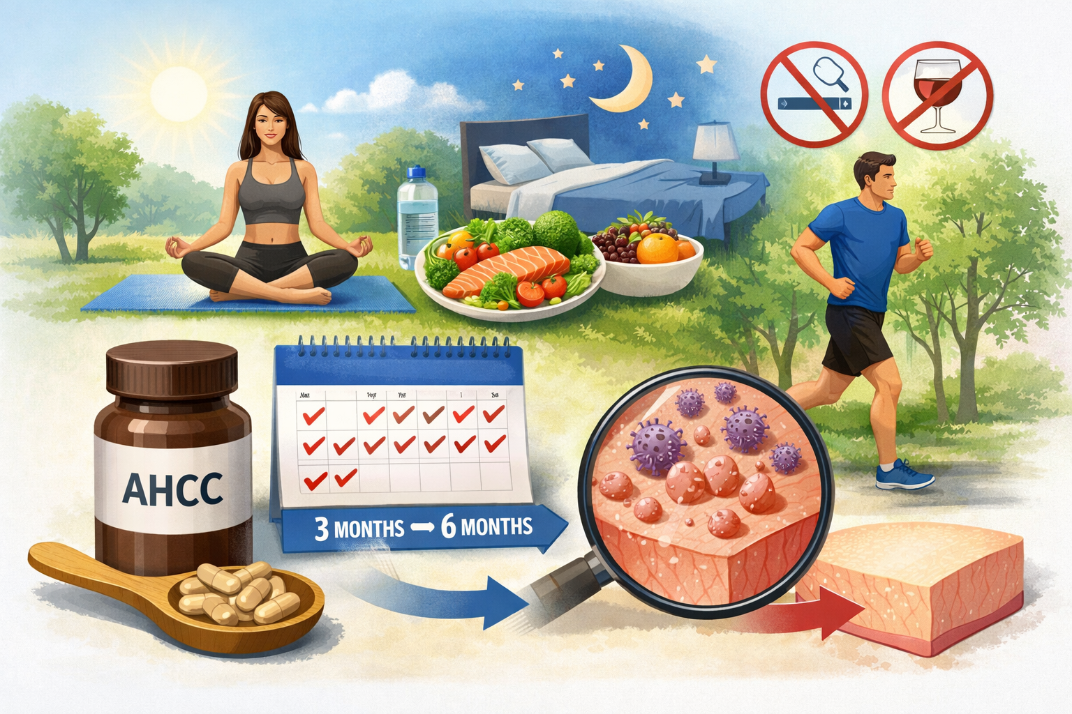 سبک زندگی سالم برای درمان زگیل تناسلی در کنار مصرف AHCC (برنامه ۳ تا ۶ ماهه)