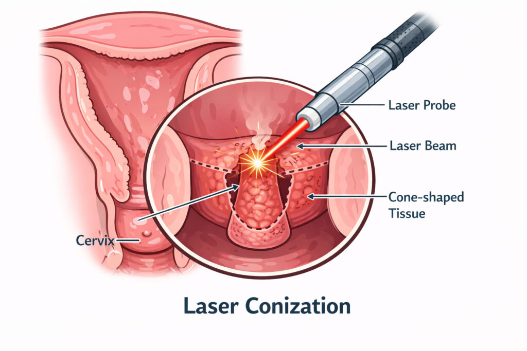 لیزر درمانی دهانه رحم Laser Conization